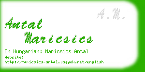 antal maricsics business card